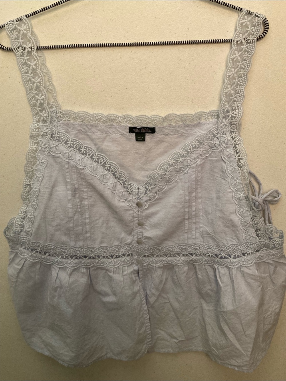 Velvet Heart white crochet-trim peplum camisole